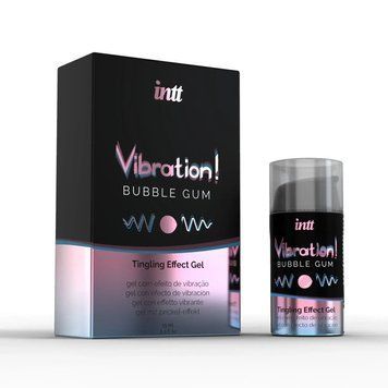 Рідкий вібратор Intt Vibration Bubble Gum (15 мл), густий гель, дуже смачний, діє до 30 хвилин ON0101 фото