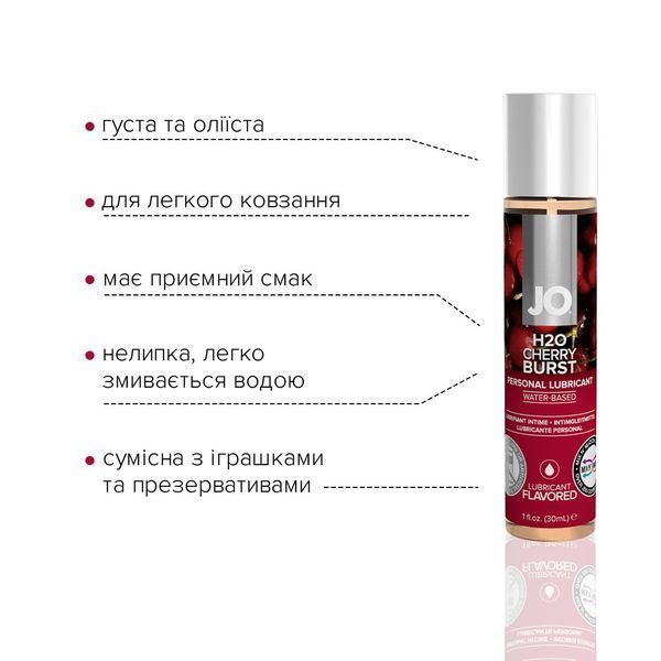 Змазка на водній основі System JO H2O &mdash; Cherry Burst без цукру, рослинний гліцерин ON0214 фото