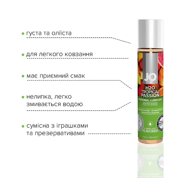 Змазка на водній основі System JO H2O &mdash; Tropical Passion без цукру, рослинний гліцерин ON0249 фото