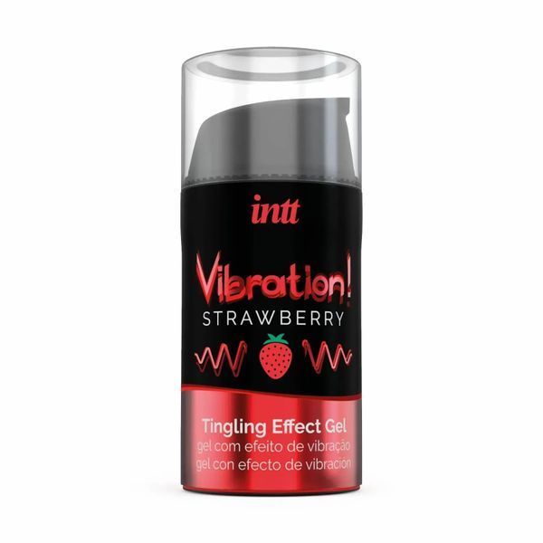 Рідкий вібратор Intt Vibration Strawberry (15 мл), густий гель, дуже смачний, діє до 30 хвилин ON0086 фото